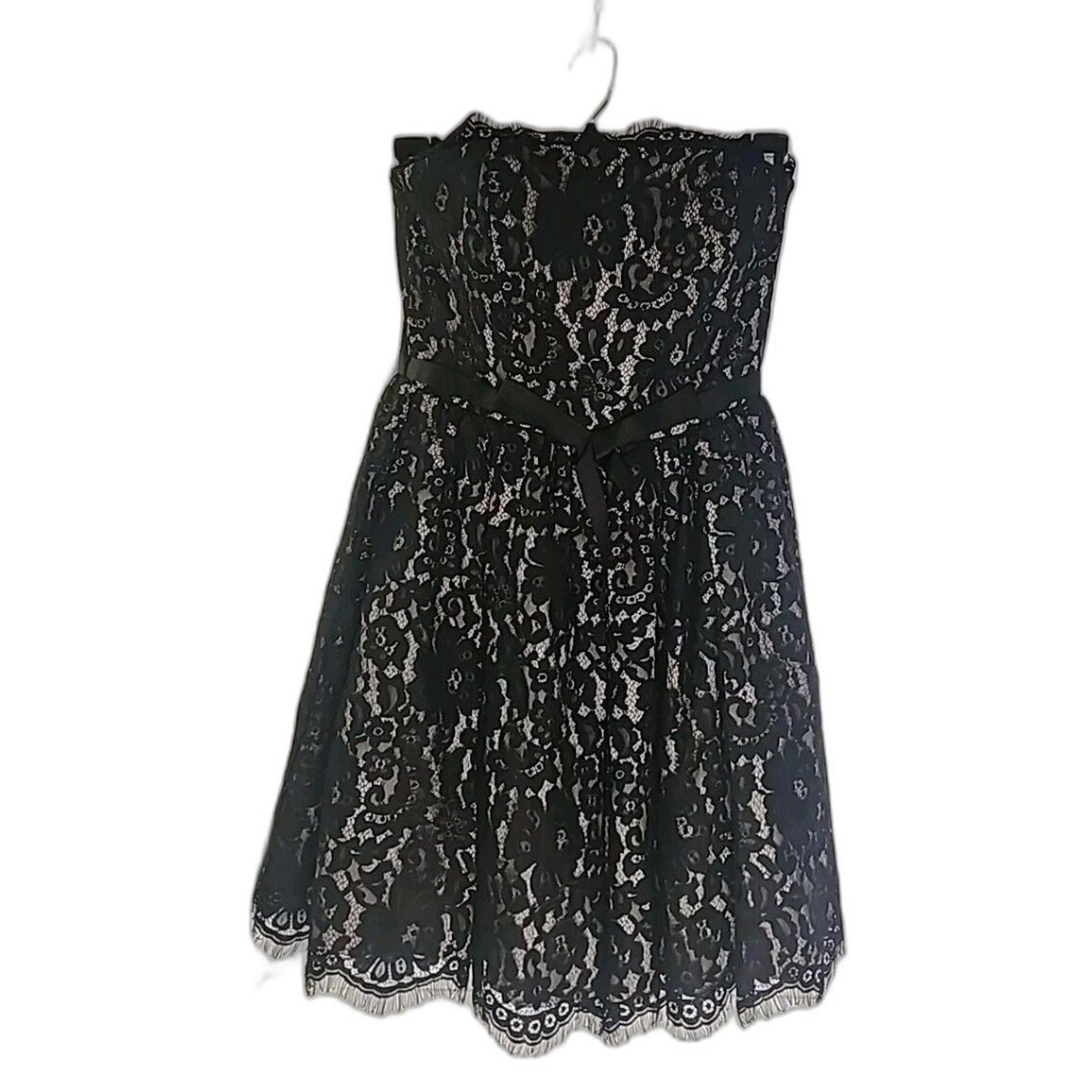 NEIMAN MARCUS TARGET Robert Rodriguez Lace Strapless Party Prom Black Dress SZ 6