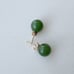 vintage 14k yellow gold jasper stud earrings 8mm