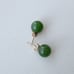 vintage 14k yellow gold jasper stud earrings 8mm