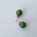 vintage 14k yellow gold jasper stud earrings 8mm
