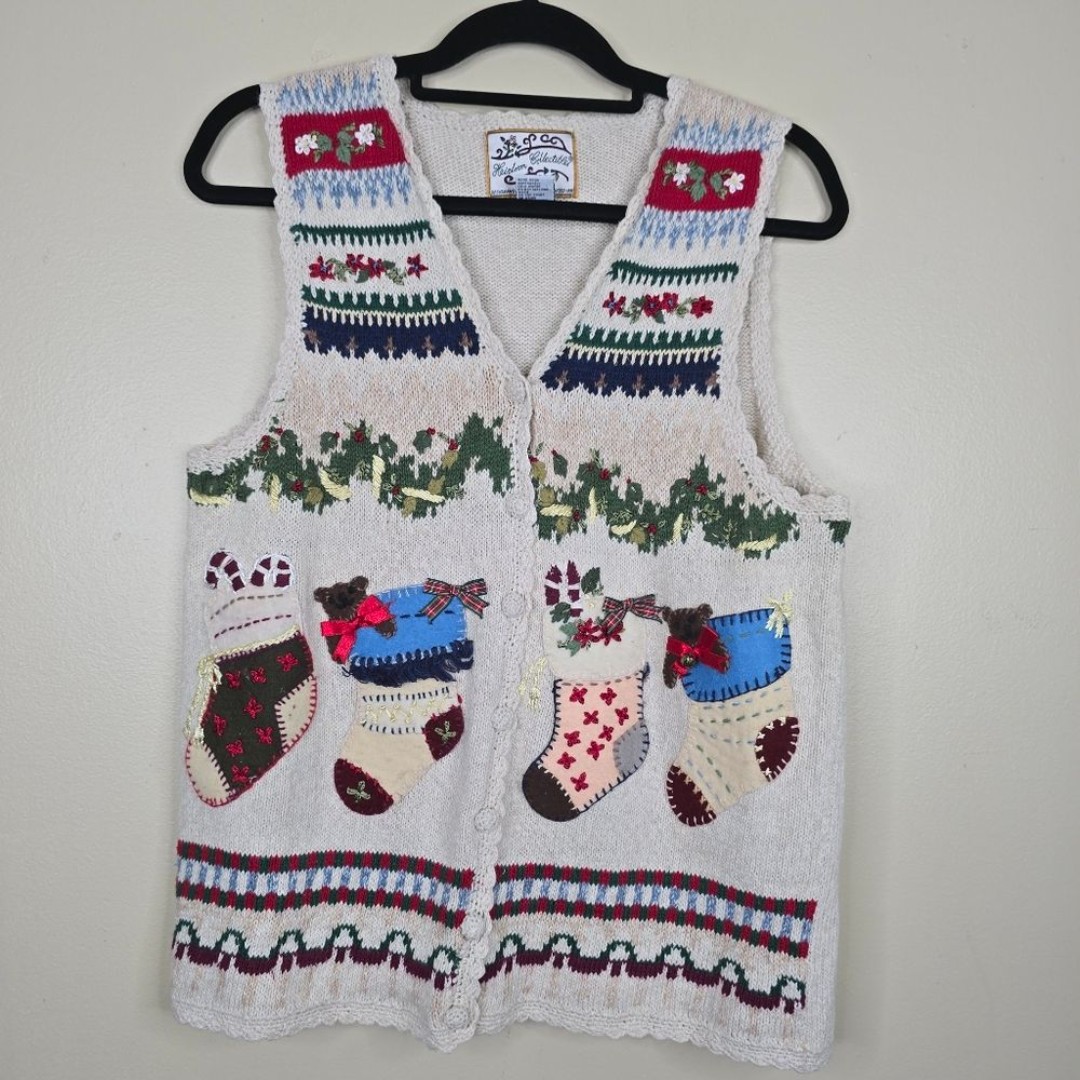 Heirloom collectibles 1999 vintage knitted christmas sweater vest size M