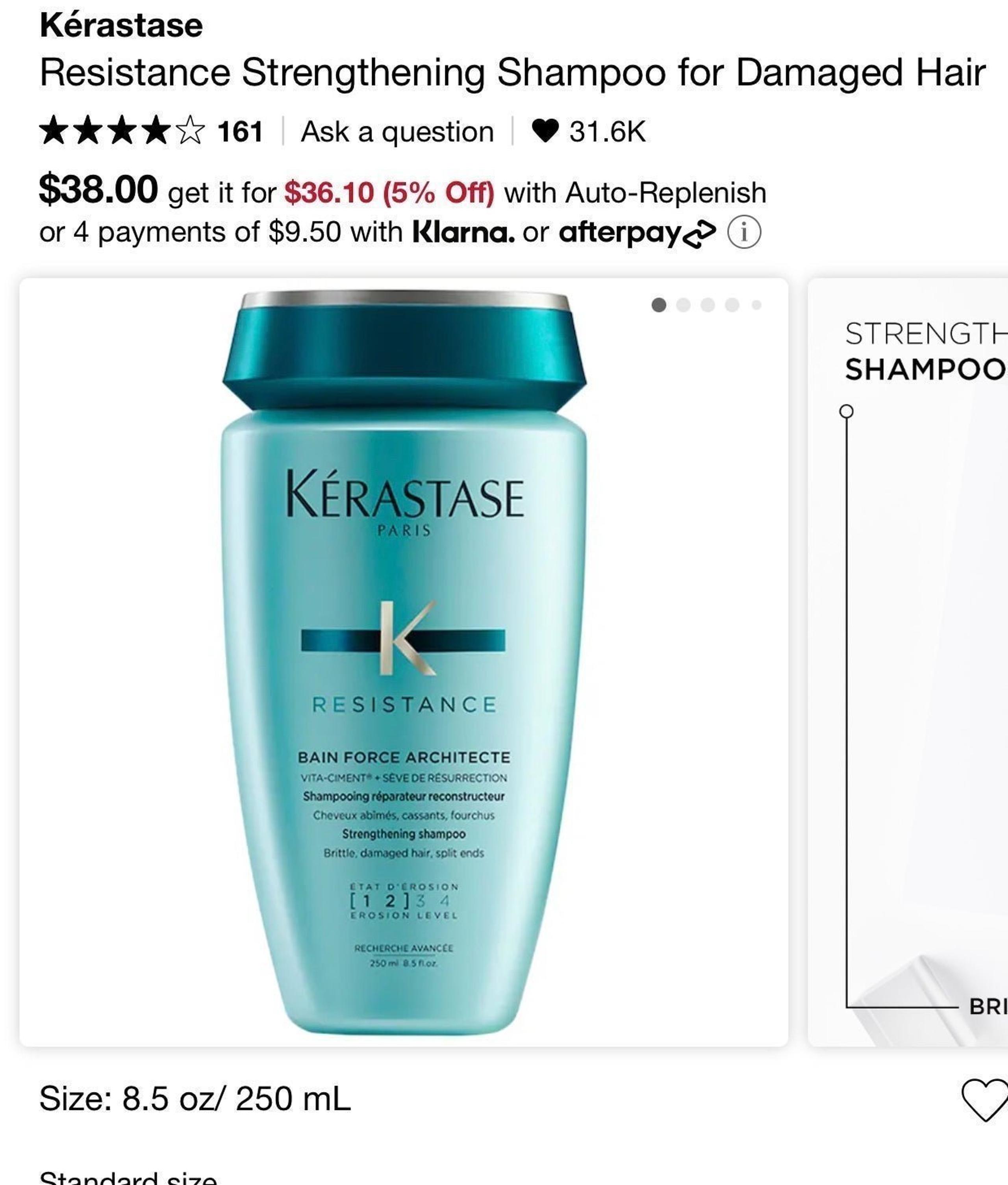 Kerastase Resistance Bain Force Architecte Strengthening Shampoo Brand New