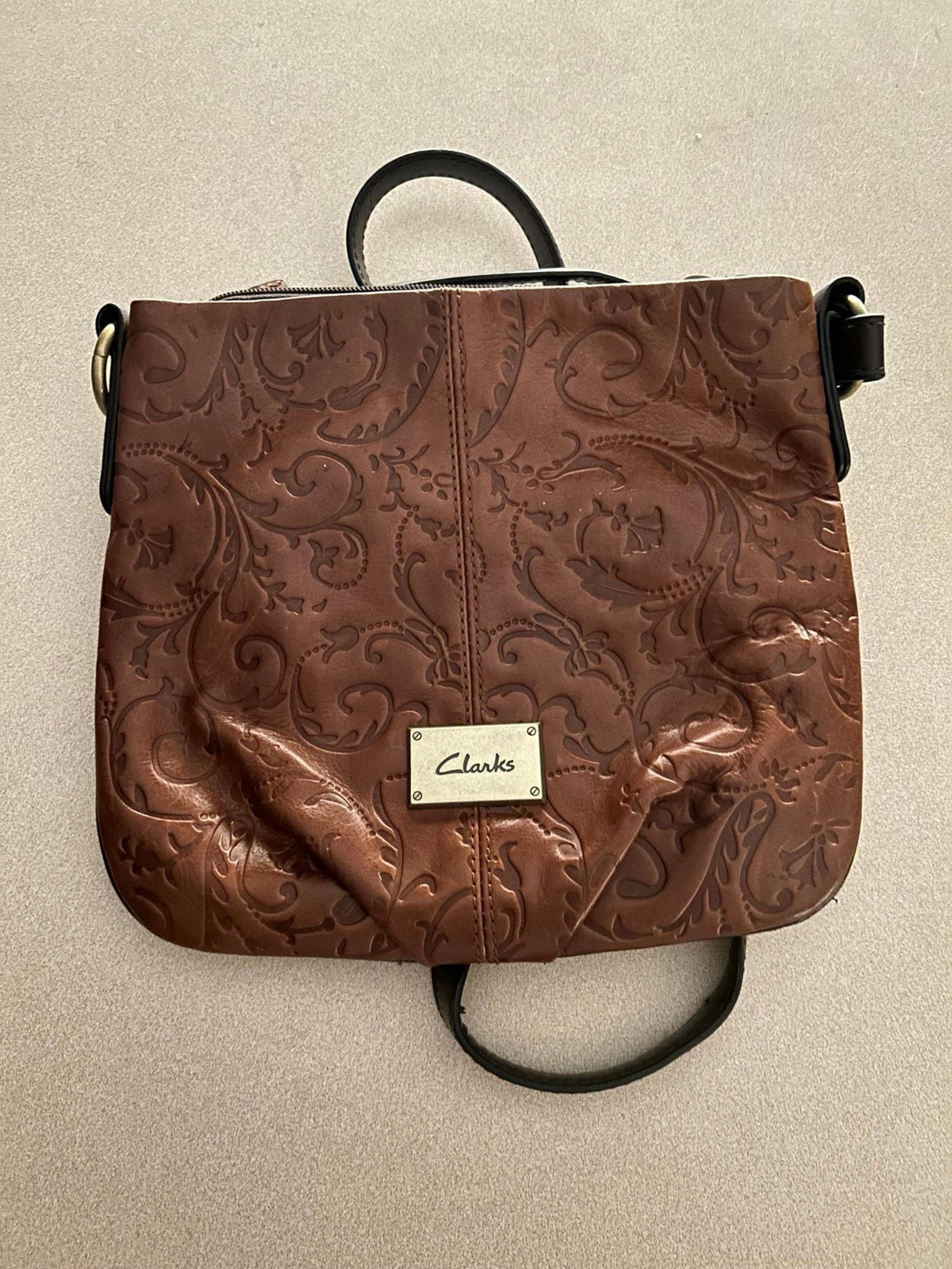 Clark's Neutral Shoulder Bag with floral embellishment