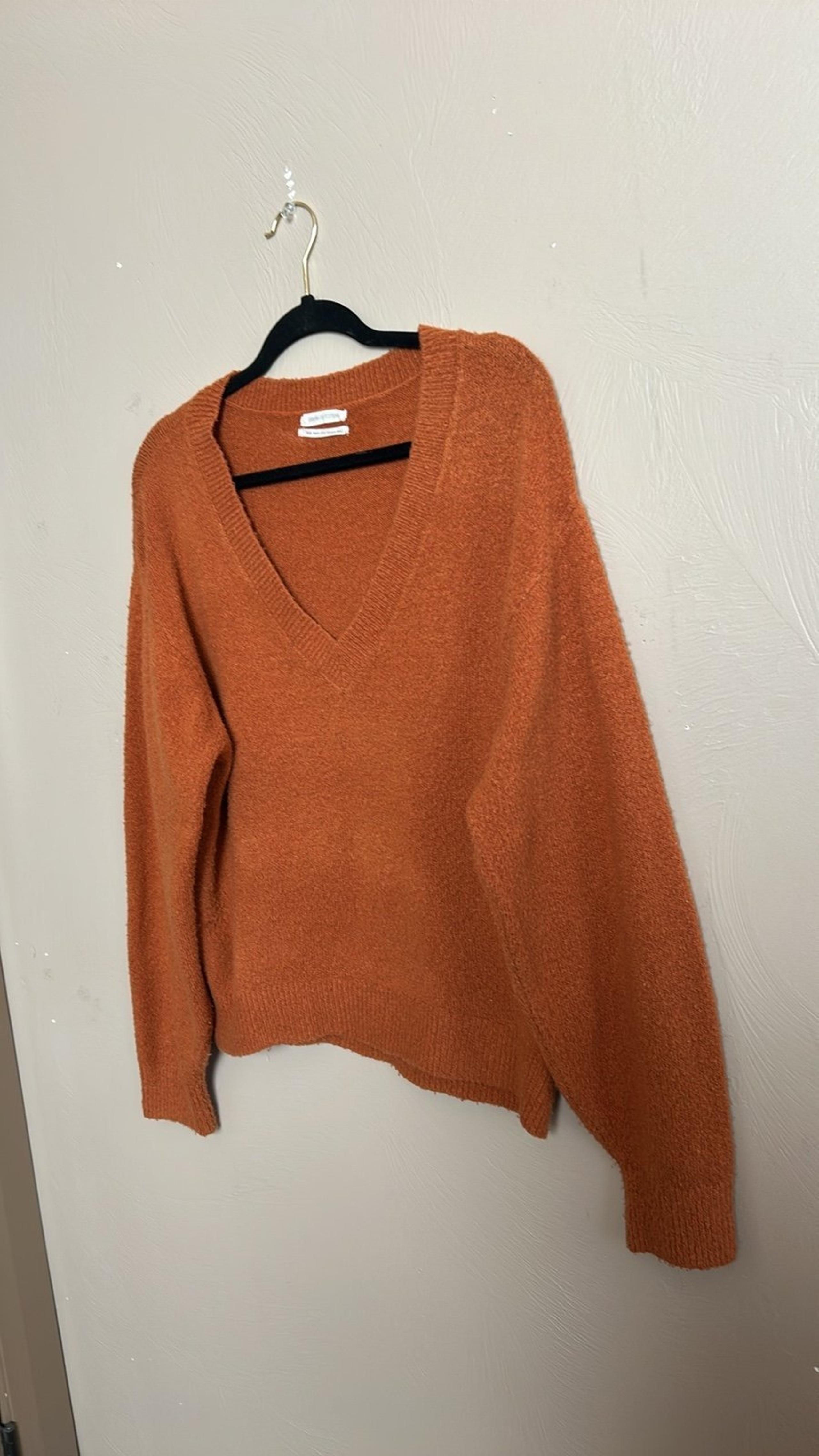 Urban Outfitters Cozy V-Neck Sweater in Rust Color. Size Medium.