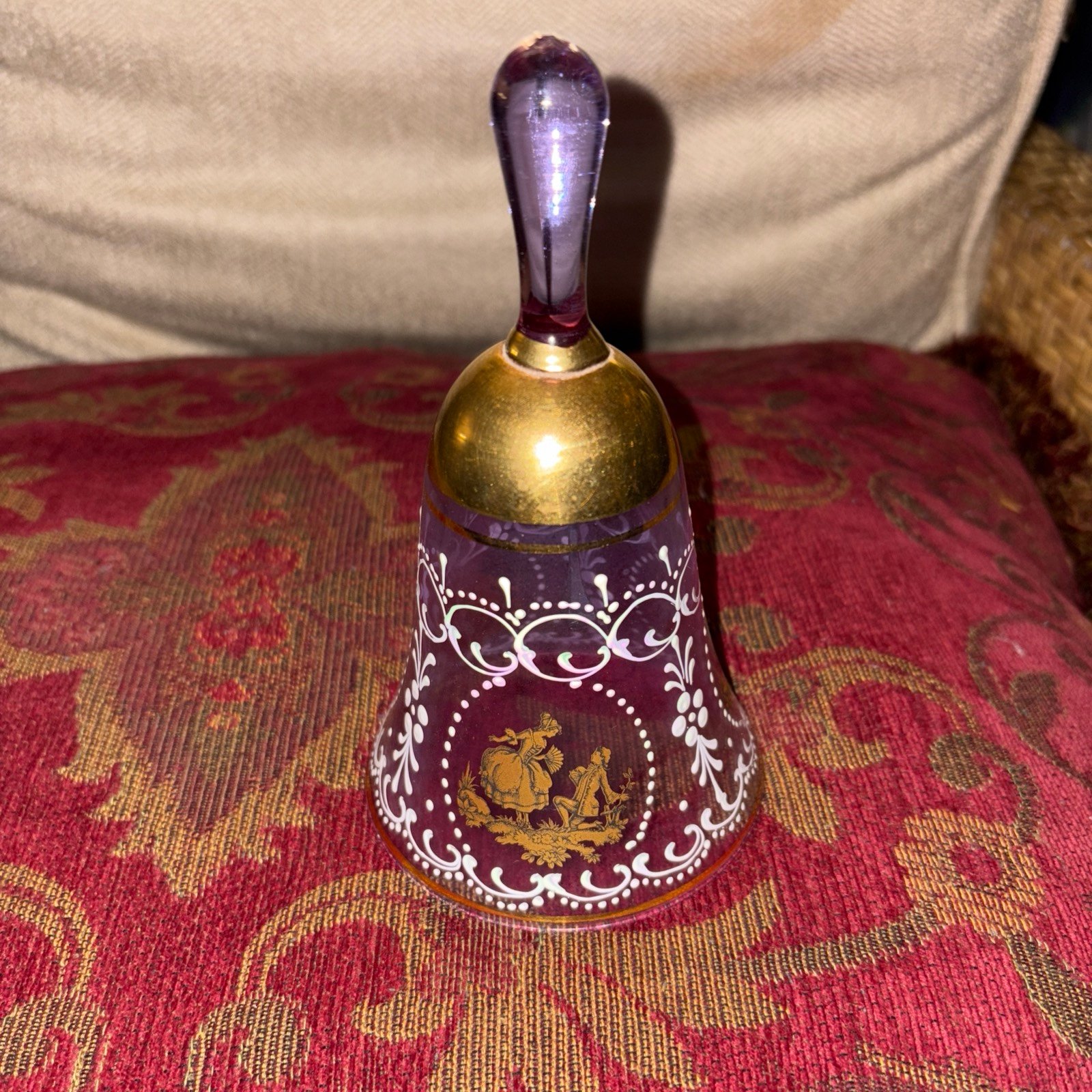 Vintage purple glass bell