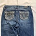 Wrangler Rock 47 Womes Jeans Bootcut Dark Wash Lowrise Size 14 34x34