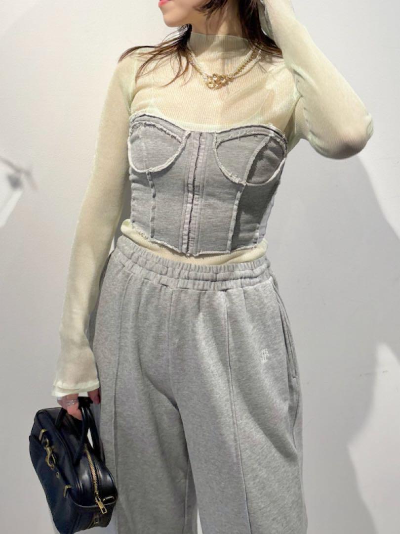 Seared Docking Sweat Bustier, Gray