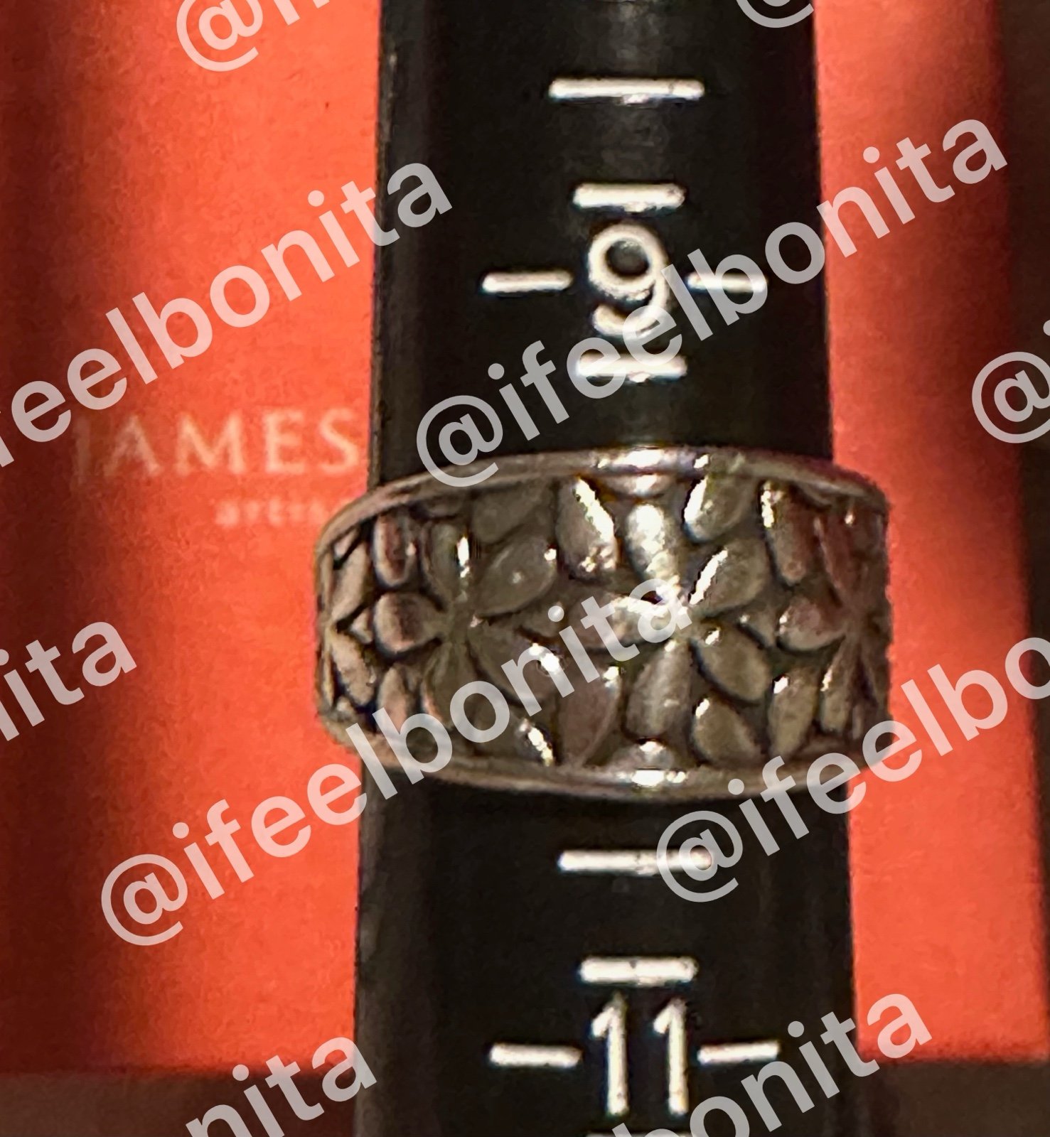 Retired James Avery Wide Flower Blossom Tapering Band Ring Size 10