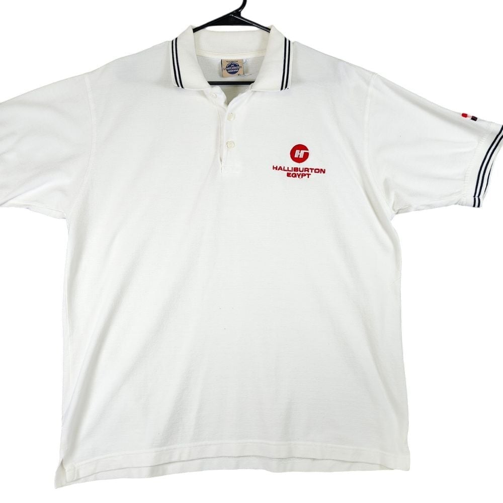 VTG Halliburton Egypt International Golf Tournament 2002 White Polo Shirt Rare