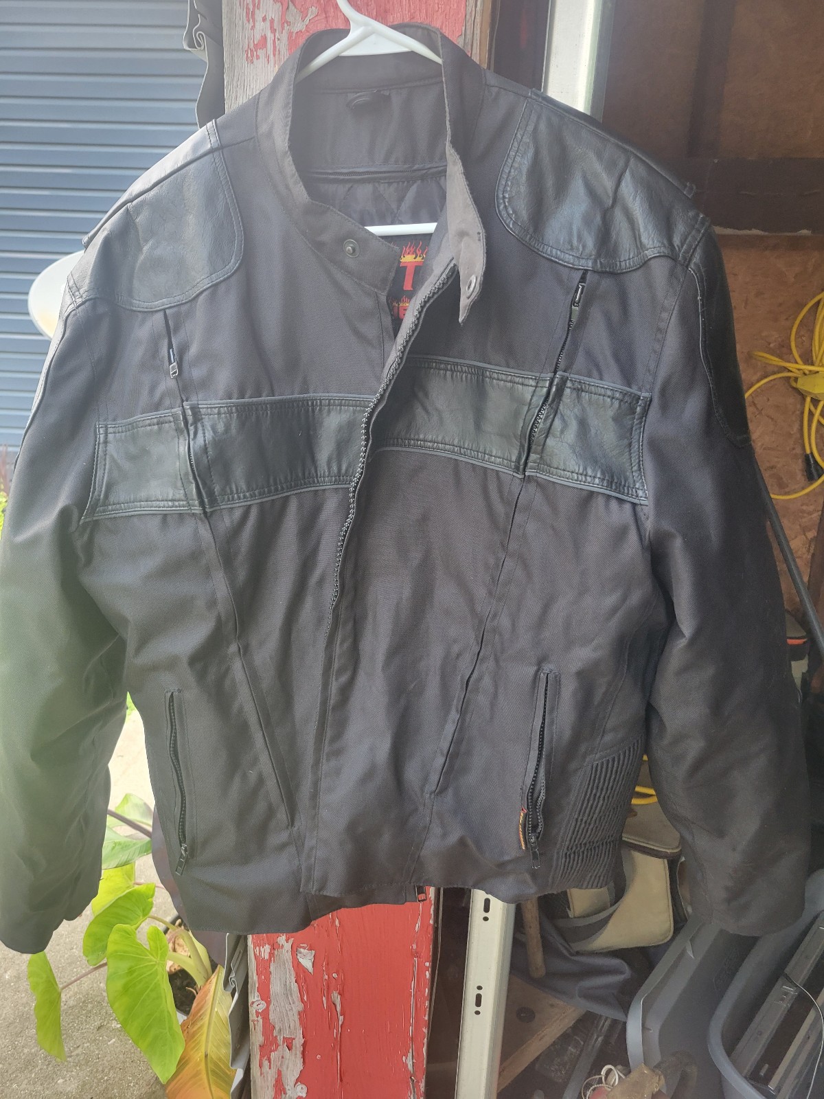 Hot Leathers Black Leather Motorcycle Jacket Sz XL