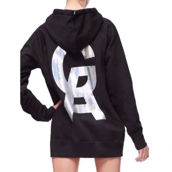 Good American The Icon Black Metallic Hoodie