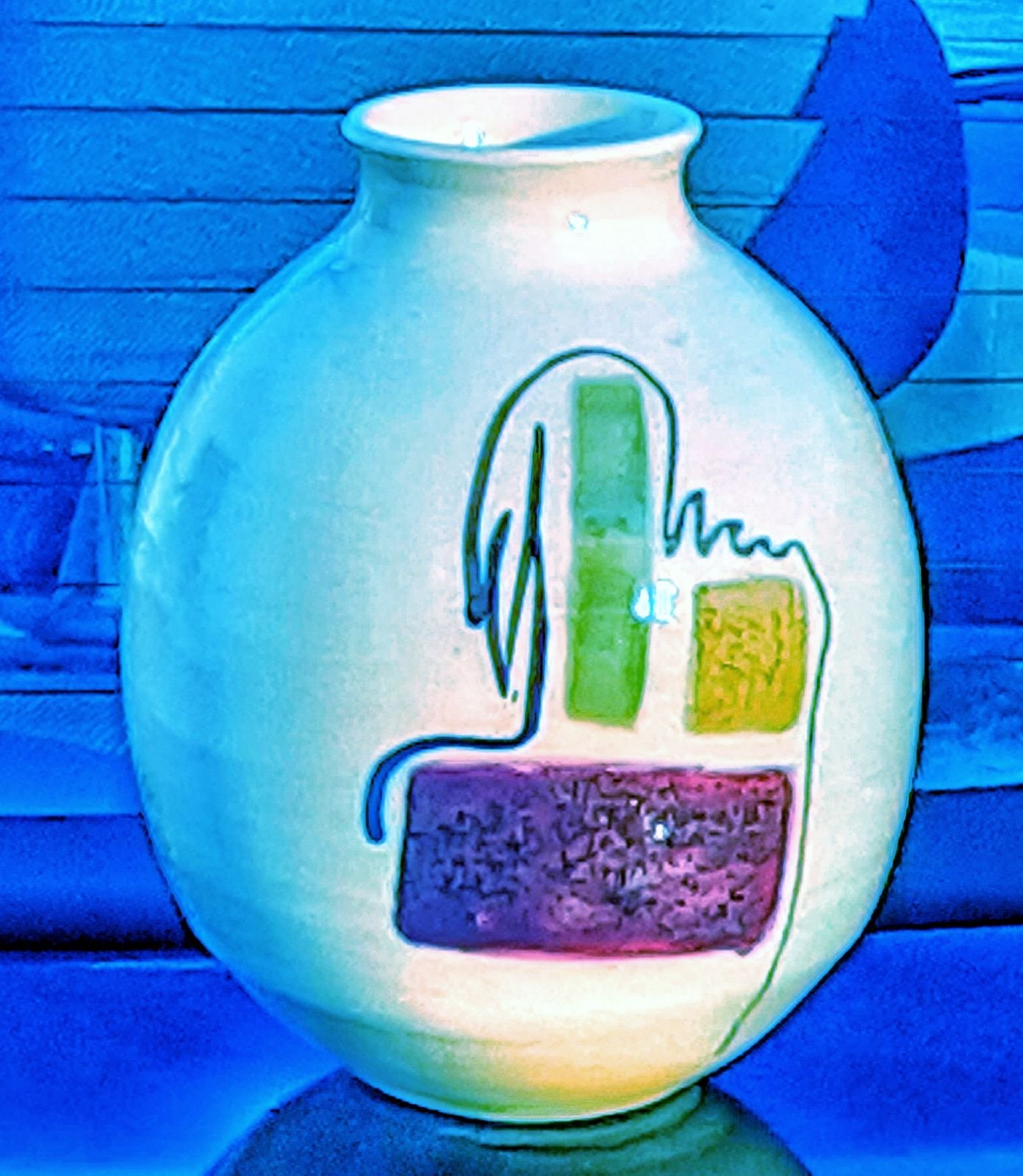 Mid century modern studio art pottery signed BELICH