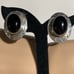 VINTAGE SOUTHWEST STERLING AND BLACK ONYX CLIP ON EARRINGS