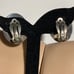 VINTAGE SOUTHWEST STERLING AND BLACK ONYX CLIP ON EARRINGS