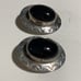 VINTAGE SOUTHWEST STERLING AND BLACK ONYX CLIP ON EARRINGS