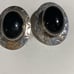 VINTAGE SOUTHWEST STERLING AND BLACK ONYX CLIP ON EARRINGS