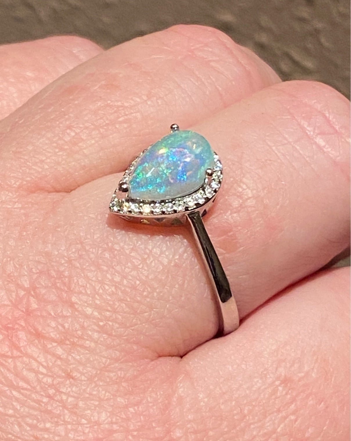 Natural Opal Ring S925 Sz 9.5