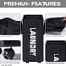 Slim Laundry Hamper with Wheels, 75L Dorm Laundry Basket Black