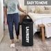 Slim Laundry Hamper with Wheels, 75L Dorm Laundry Basket Black