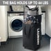 Slim Laundry Hamper with Wheels, 75L Dorm Laundry Basket Black