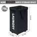 Slim Laundry Hamper with Wheels, 75L Dorm Laundry Basket Black