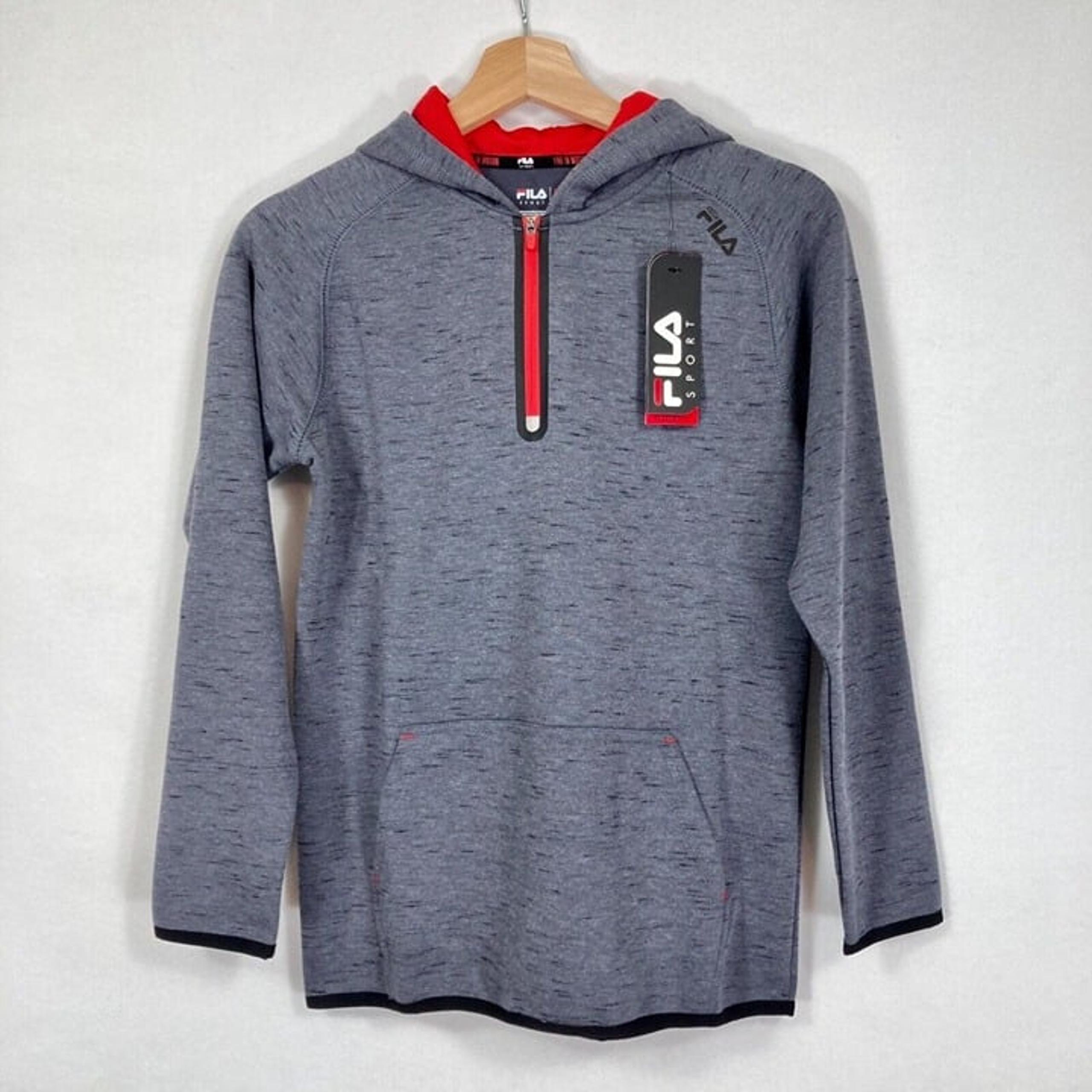 Fila Boy's Hoodie Fleece Kangaroo Pocket Pullover School Play Outdoors NWT Med