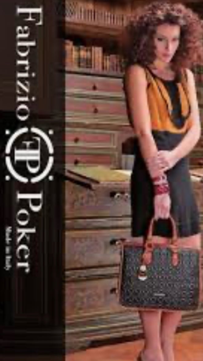 Fabrizio Poker Italian Leather Shoulder Handbag