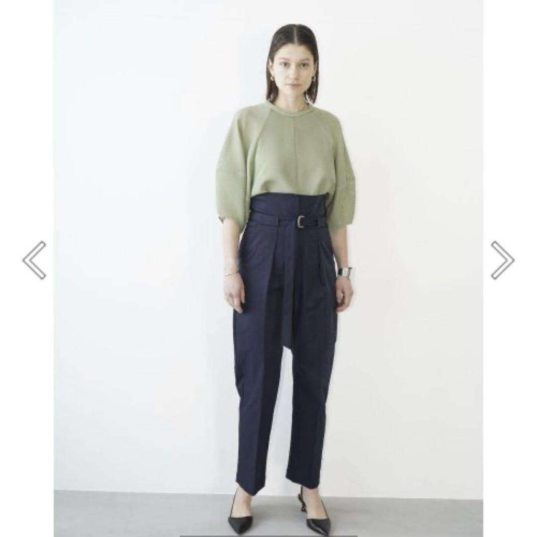 Clane H/W BELTED BAKER PANTS Navy Dress pants
