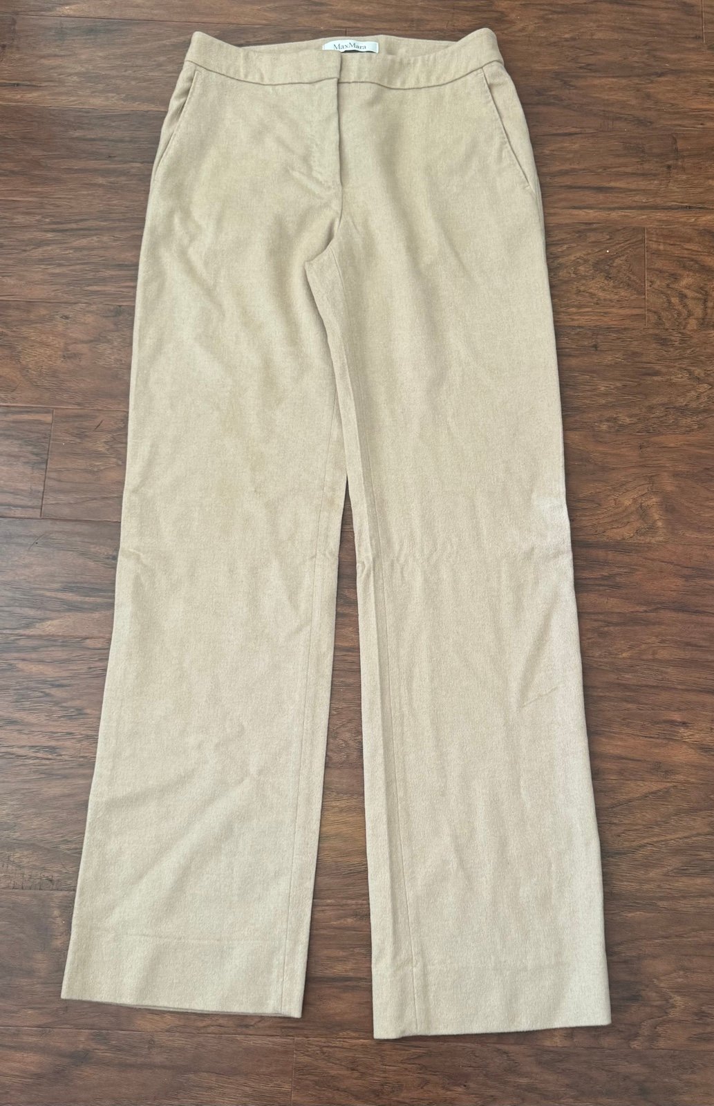 MAX MARA Italy High Rise 100% Camel Hair Trouser Dress Pant Luxury Sz 8 *FLAW*