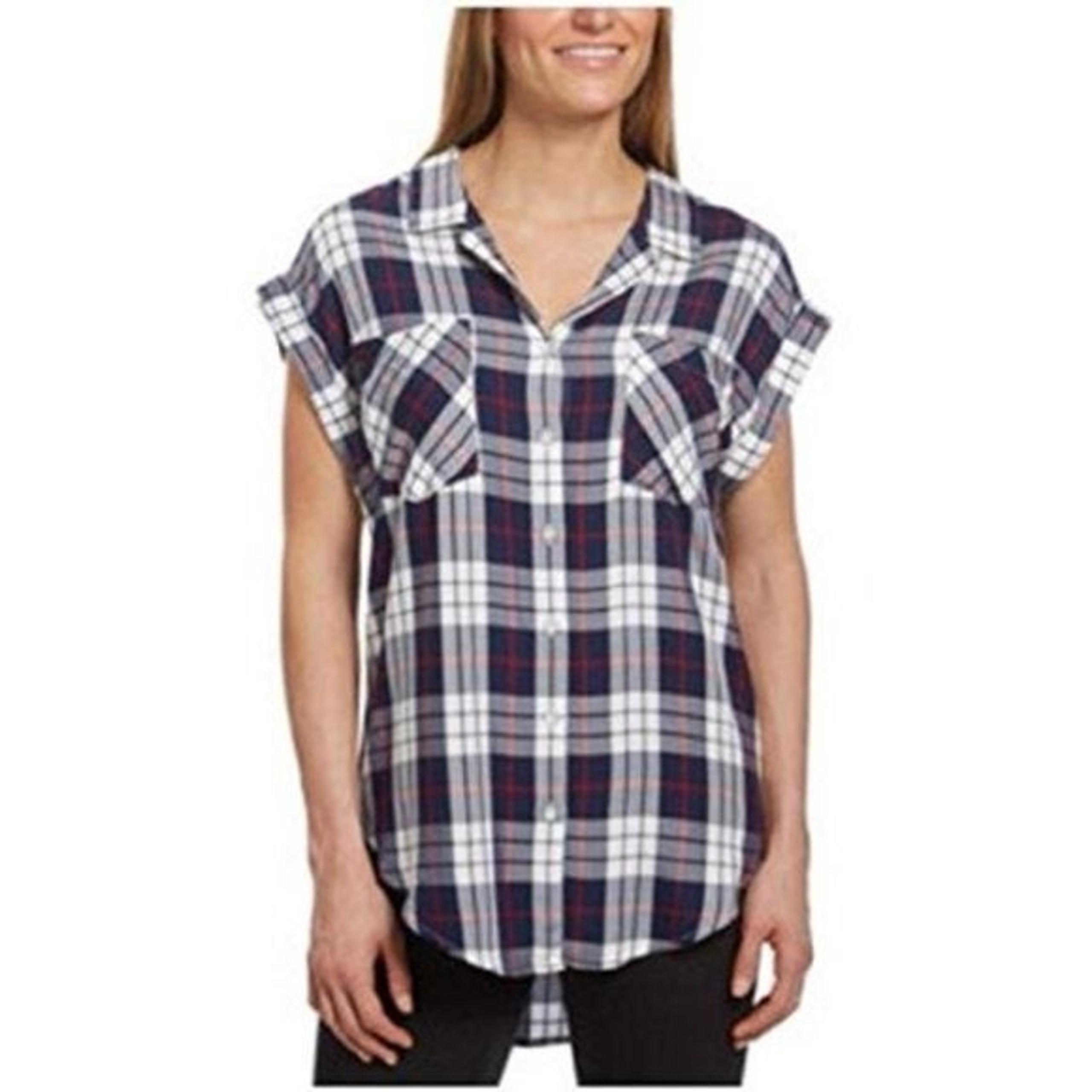 Jachs Cap Sleeve Button Down Shirt