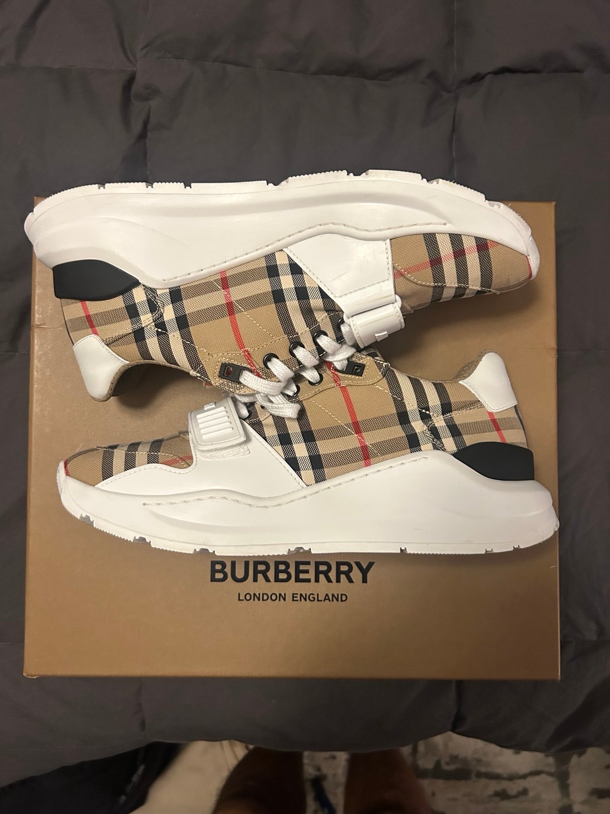 Burberry Check & Leather Sneakers