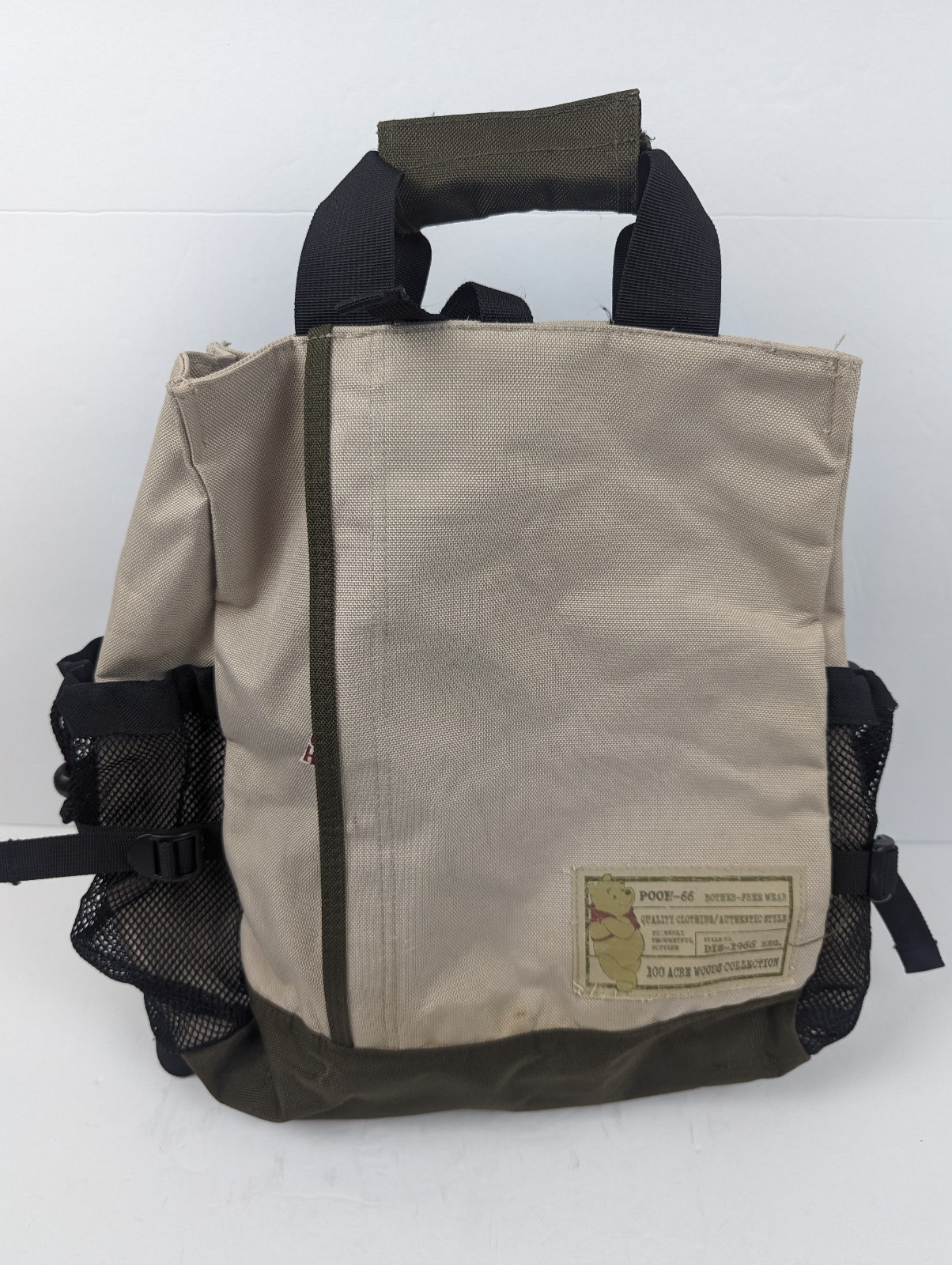 Disney Store Winnie Pooh 66 100 Acre Woods Canvas Backpack Tan 25 X 10
