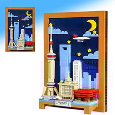VIIOVOIIV Wall Art Shanghai Postcard Building Blocks Set,3D Postcard Collection