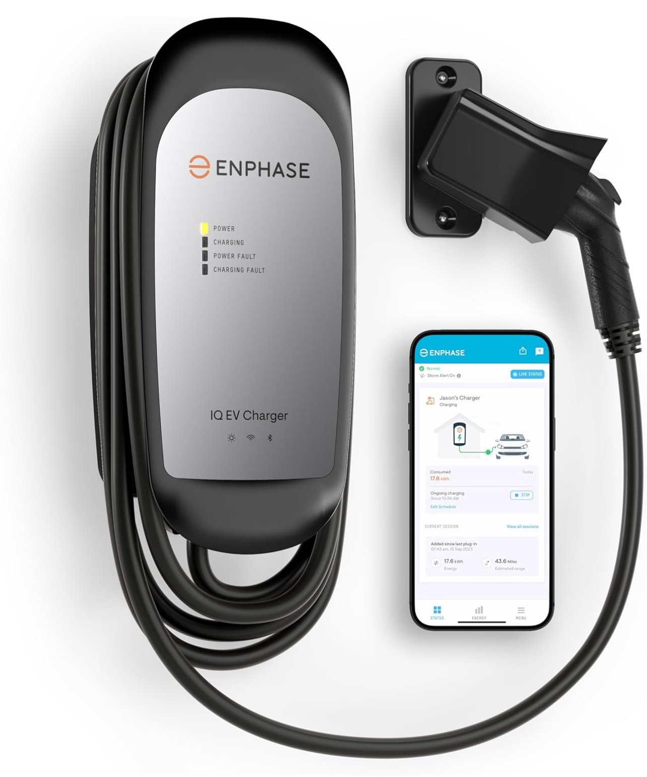 40amp Hardwired EV CarCharger- Enphase IQ 50 level 2 smart charger with wifi