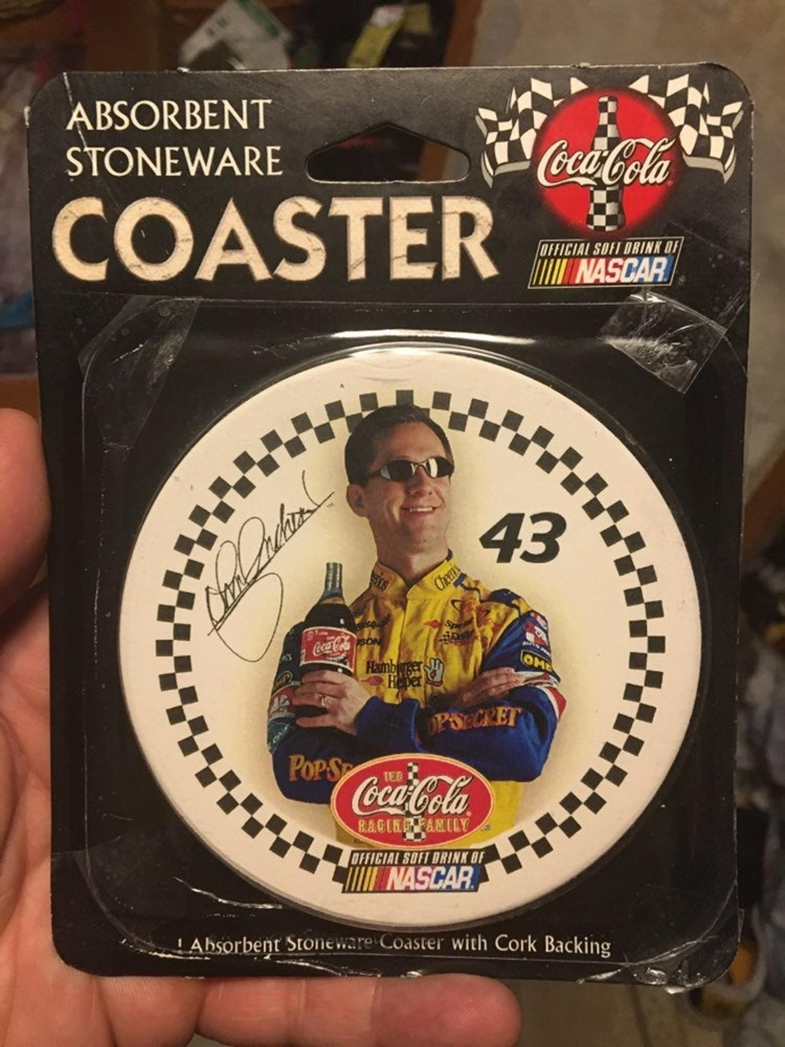 2001 Vintage Nascar 43 John Andretti Coca Cola Stone Coaster