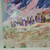 Men on Horses Snow Storm Original Art by Bruce Pettit 1995 Mixed Media Paint