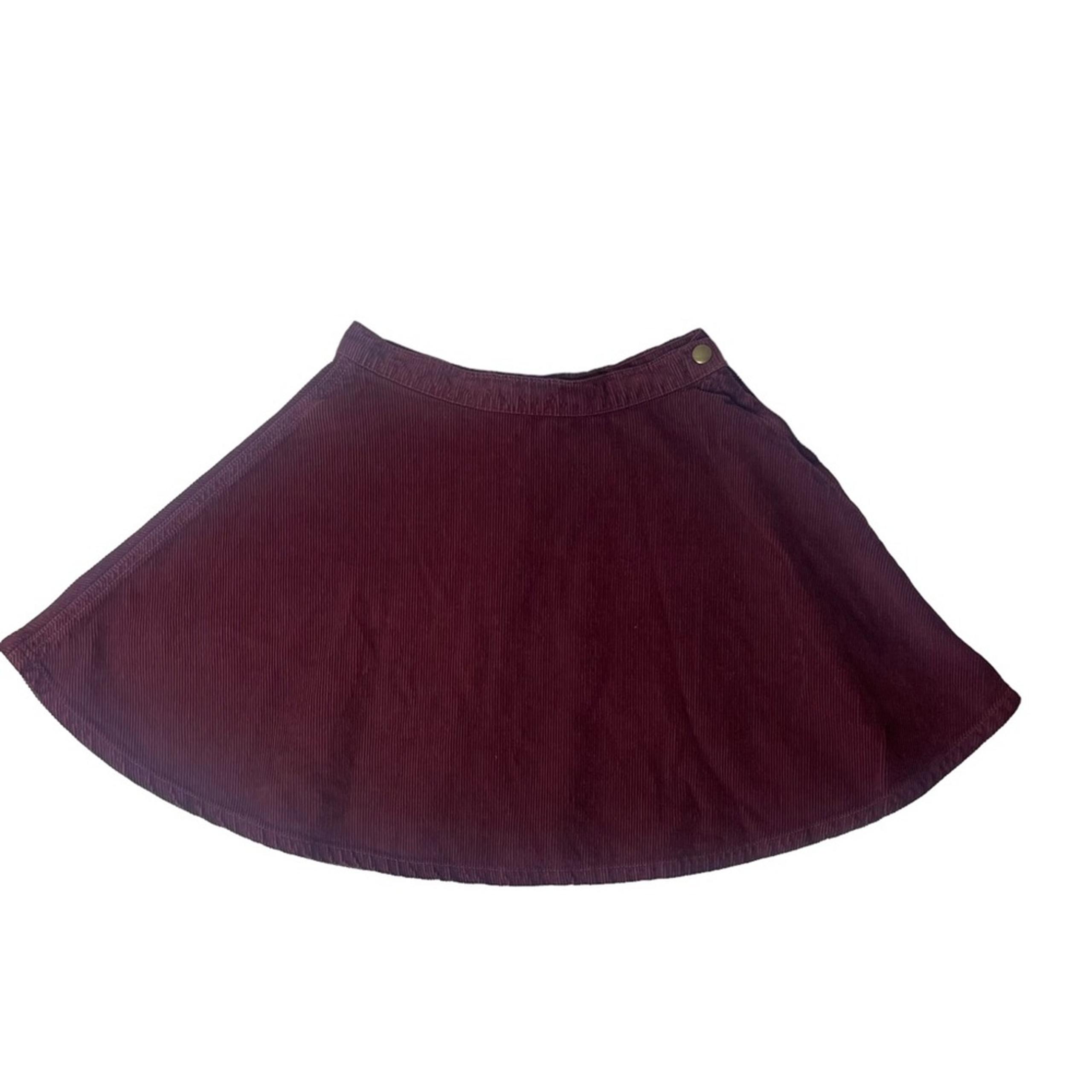 American Apparel Corduroy A Line Mini Skirt Maroon Size XS