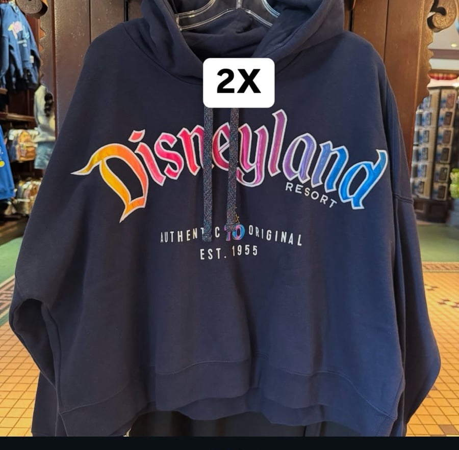 Disney Parks Disneyland 70th Anniversary Crop Pull Over Hoodie