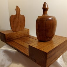 Hand-Crafted Wooden Sliding Adjustable Apple Bookends