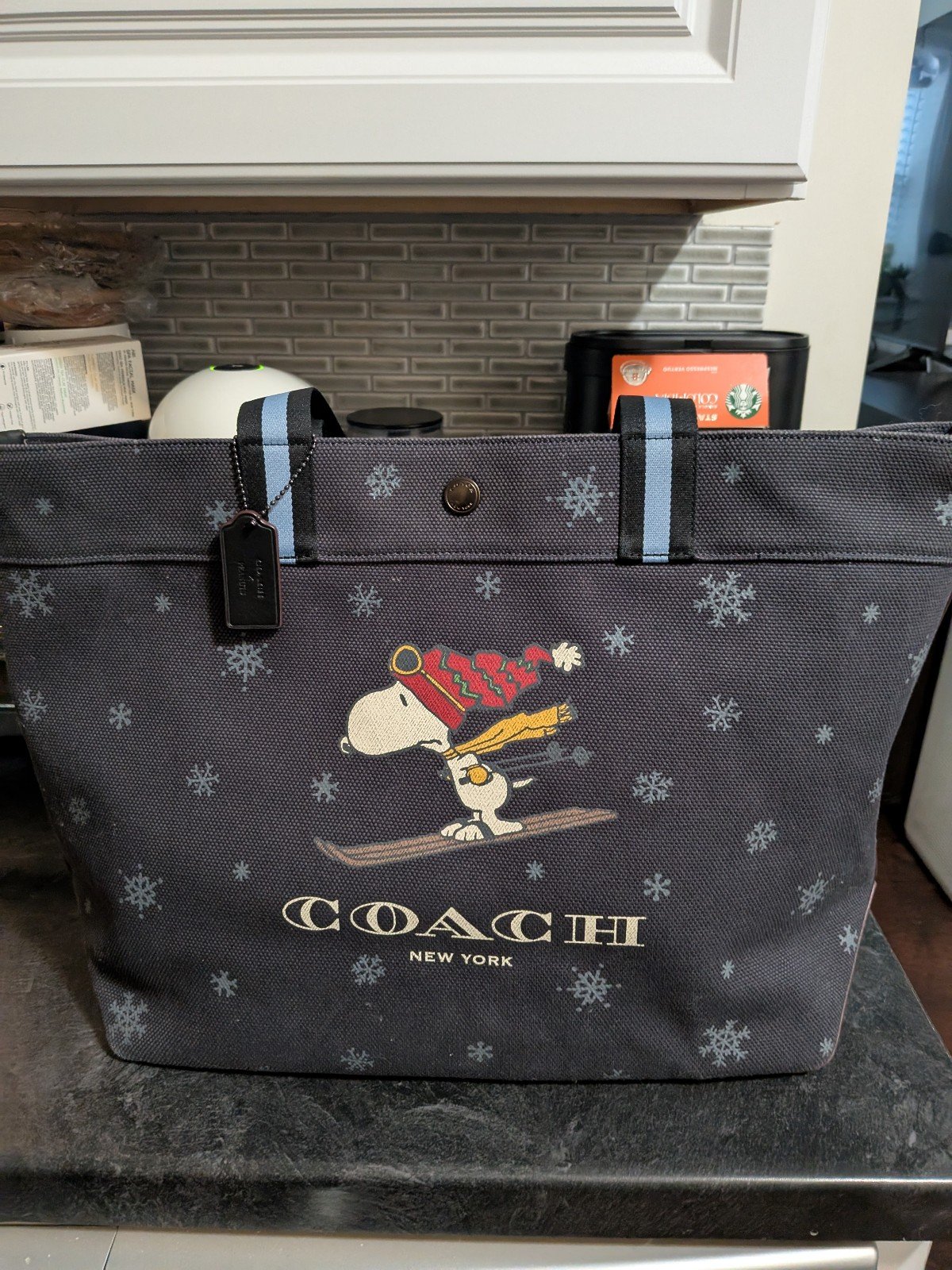Coach X Peanuts Tote Snoopy Ski