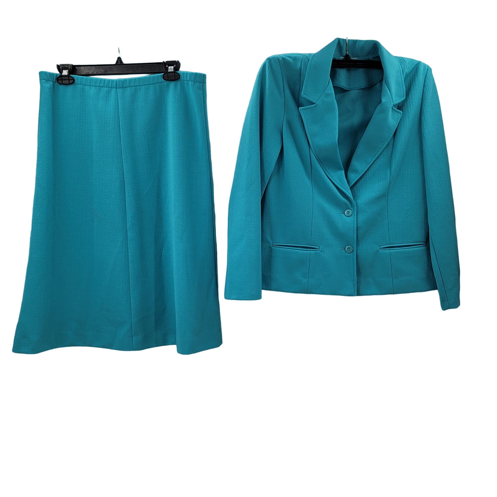 Polyester skirt long sleeve career jacket vintage set blue Leisure Suit Size M/L