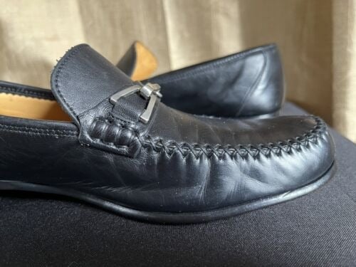 Magnanni Black Genuine Leather Men's Spain Loafers Men’s Size 8.5M