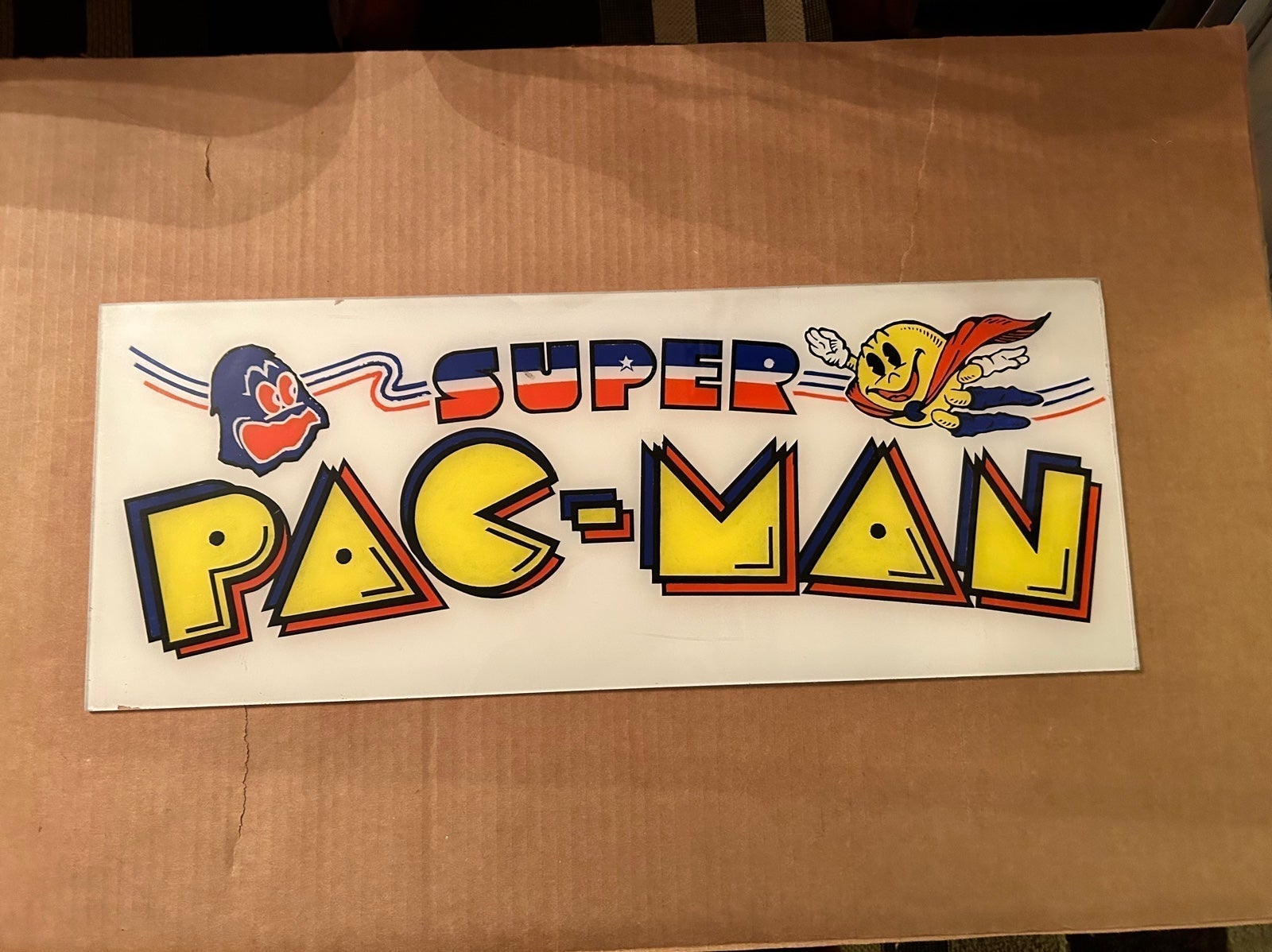 Super Pac-Man Arcade game marquee sign decal