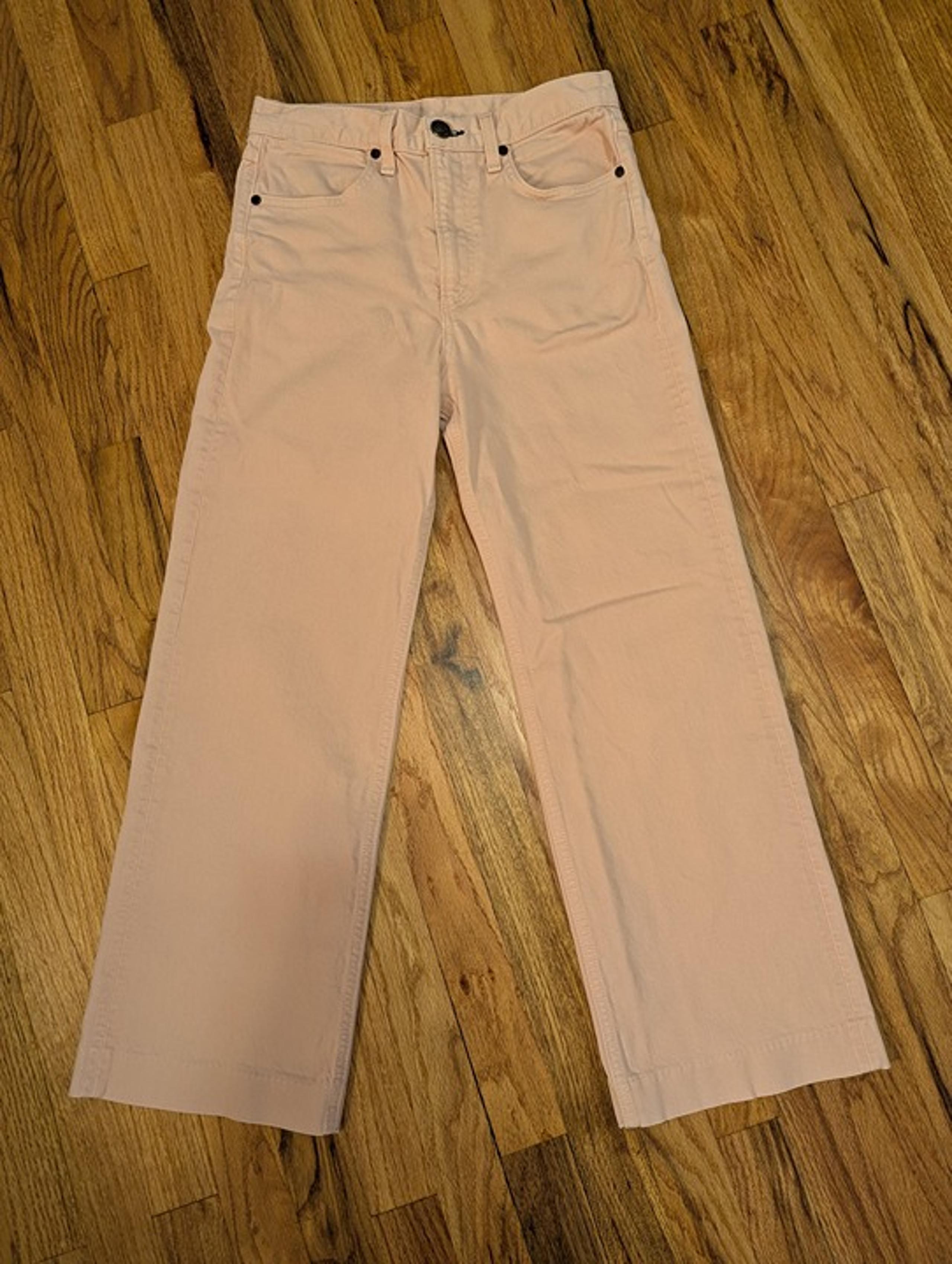 Rag & Bone Justine Cropped Twill Trouser Jeans (26) - pink/blush