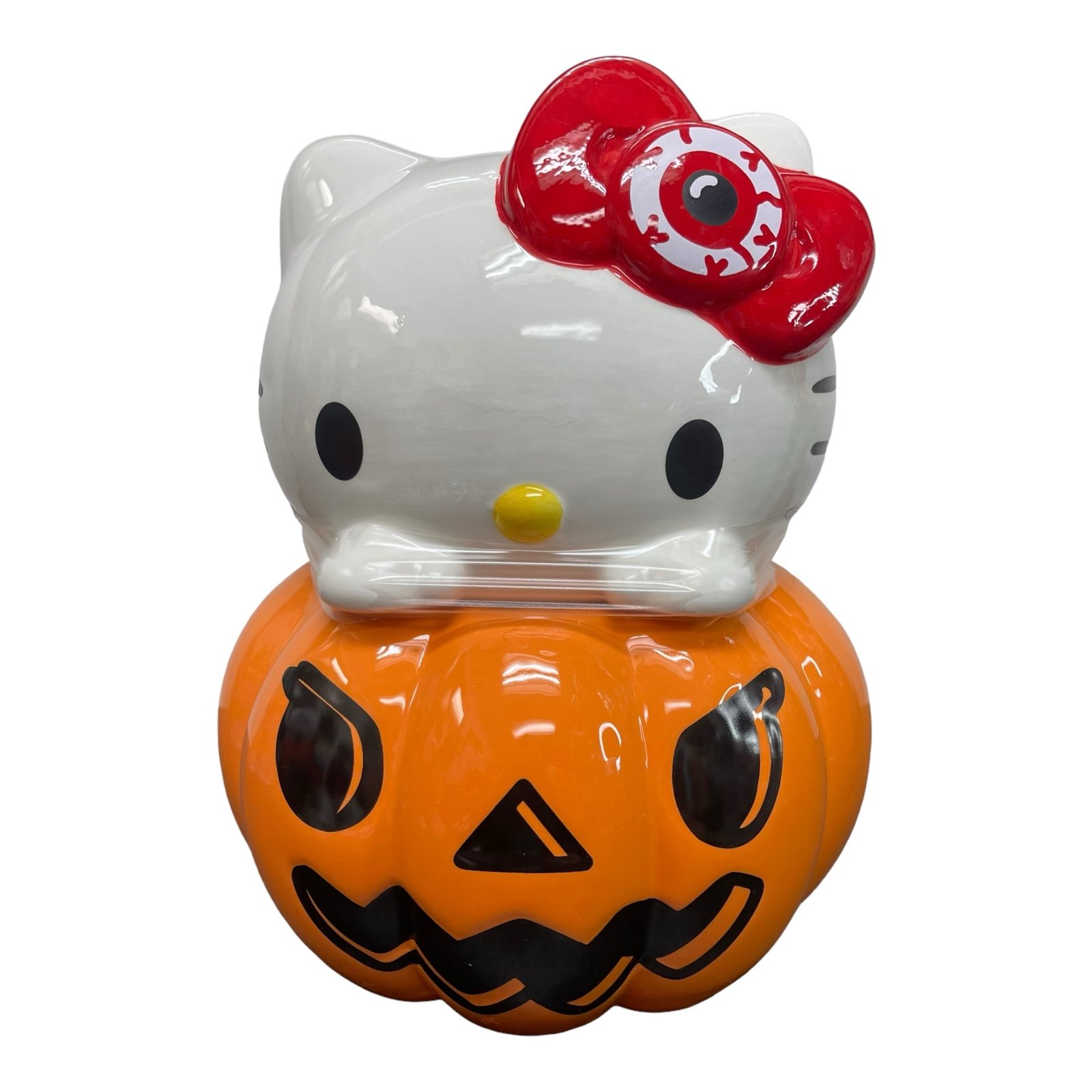 Hello Kitty Halloween Pumpkin Ceramic Cookie Jar