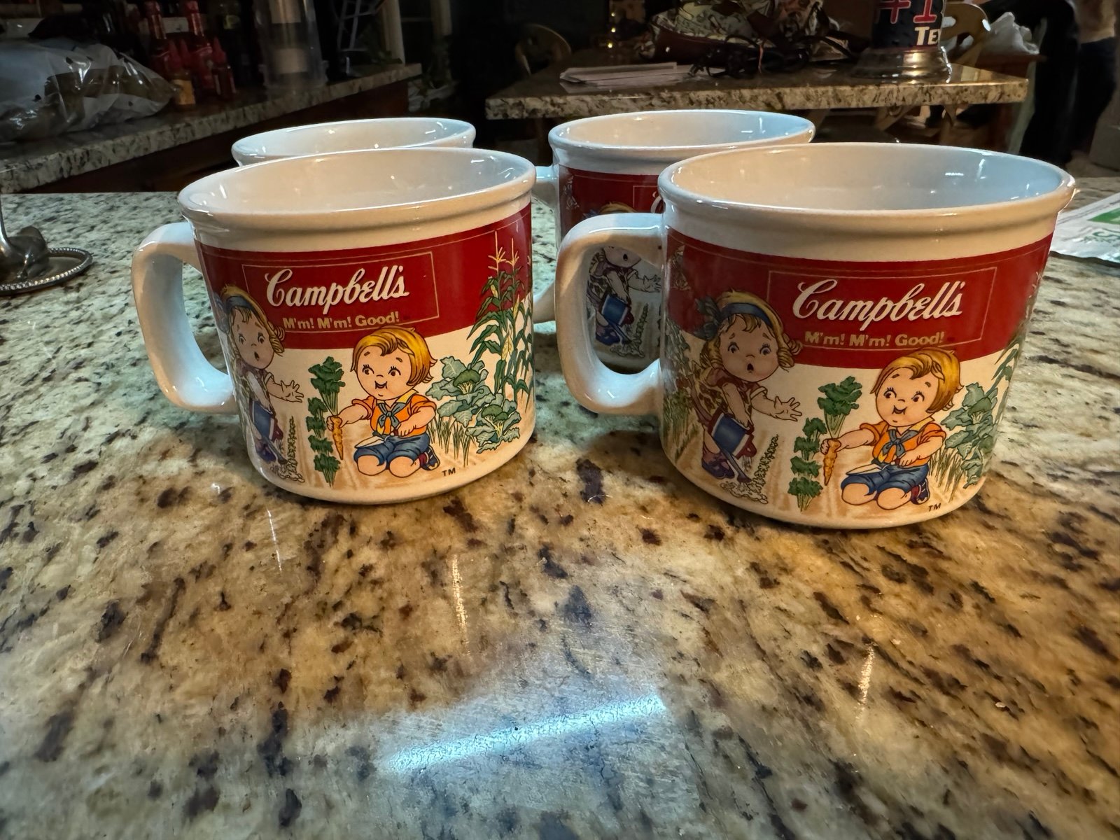 Set of 4 Vintage Campbell's Soup Coffee Mug Gardening Kids Rare Collectible 12oz
