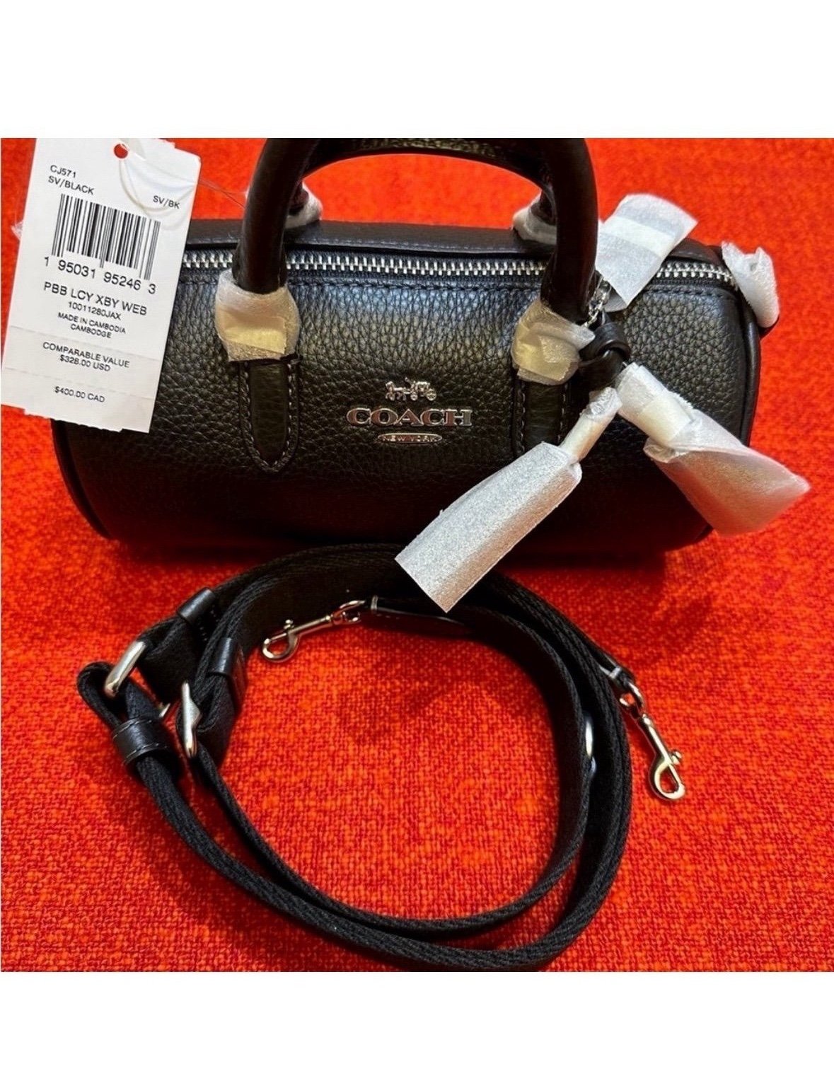 NWT Coach lacey crossbody bag+mini tassel charm