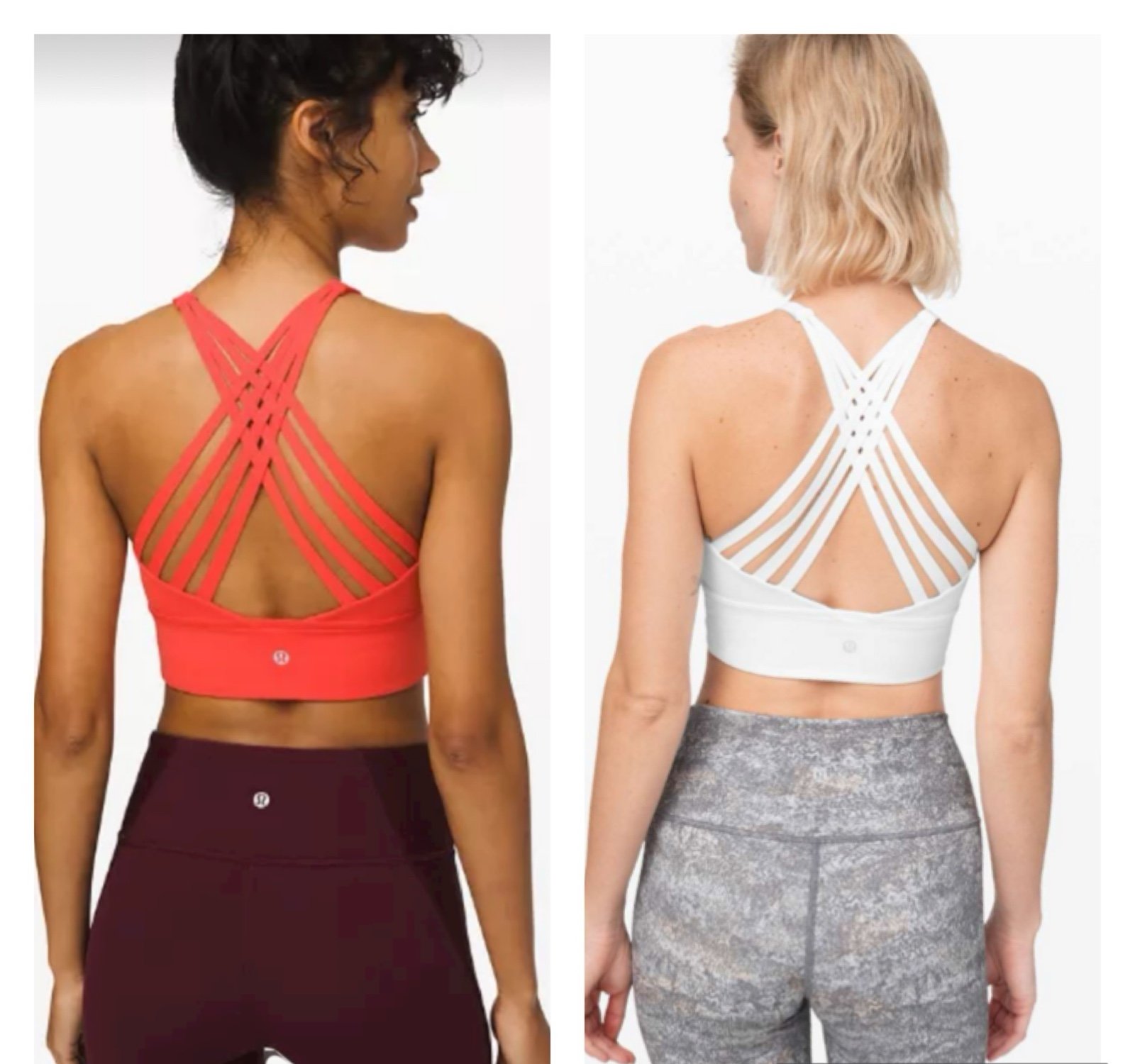 Lululemon high neck long line strap sports bra bundle of 2