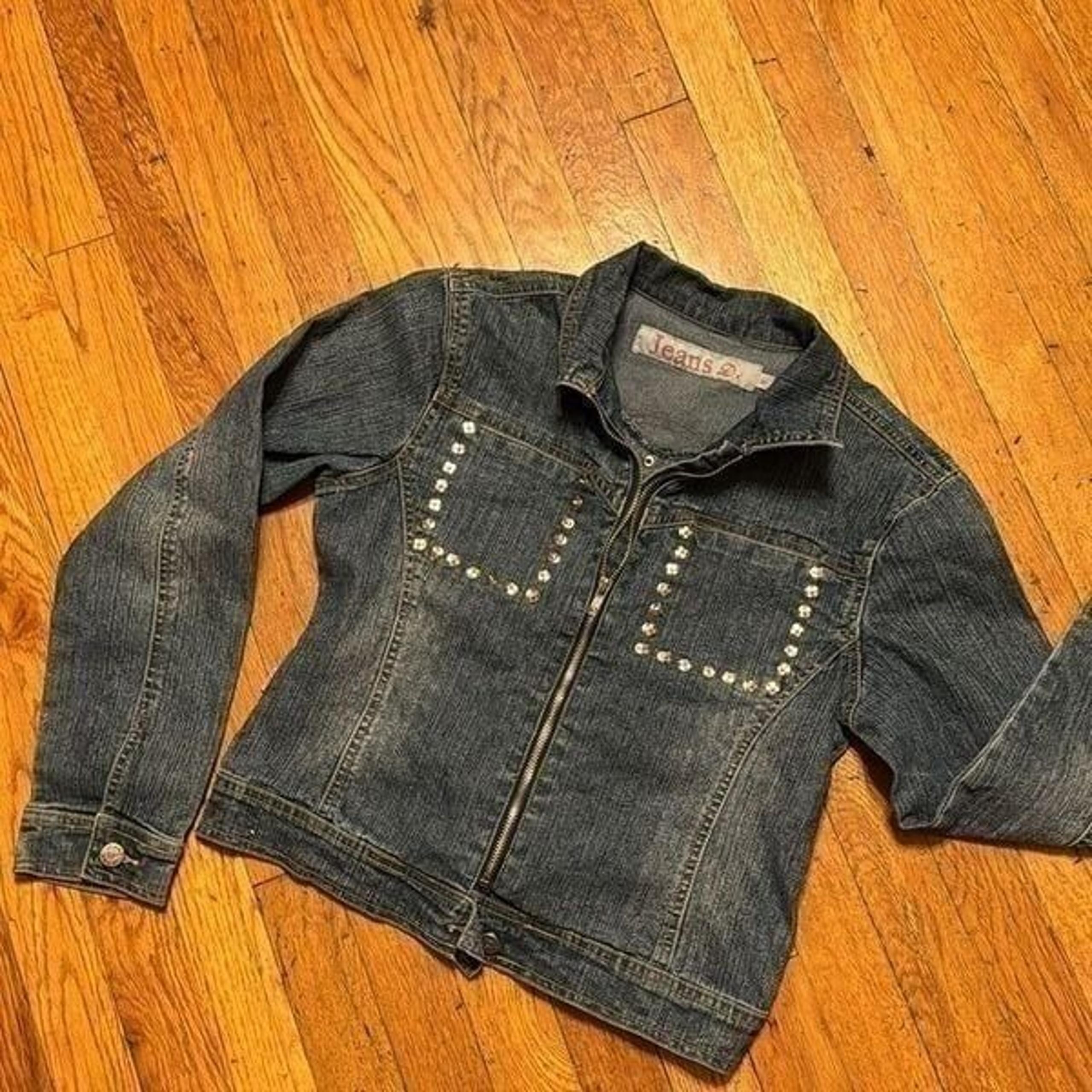 jeans d studded denim jacket