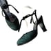 Vintage 50s Herbert Levine Babydoll Ankle Tie Heels, Velvet/Satin, Black, Green